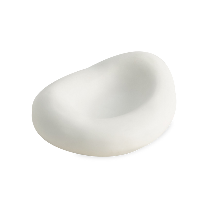 Crafted in Italy, these organic shaped ceramic bowls have a matte white finish and are available in two sizes.