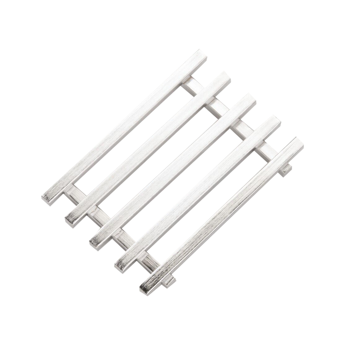 This rectangular bar soap holder is great for keeping soap or sponges within arm's reach at any sink.