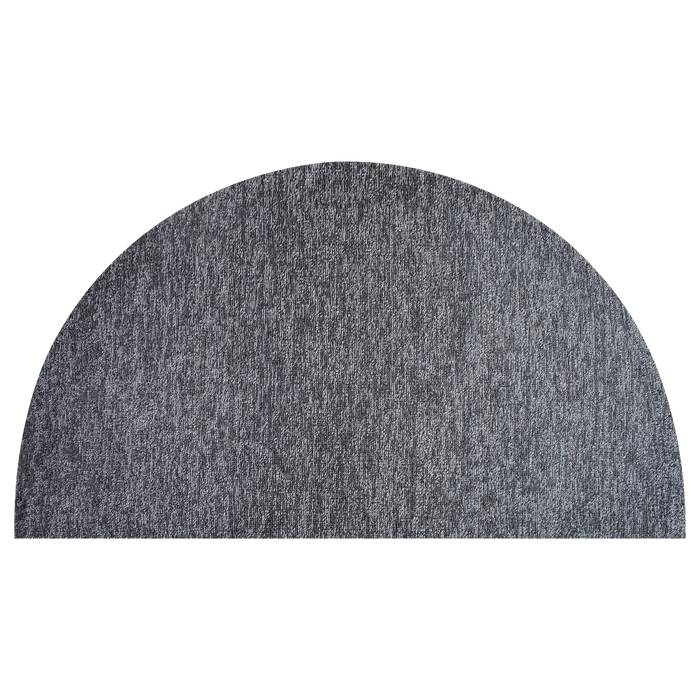 Tufted, crush-proof texture created by looped vinyl yarns.