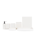Clean lines and a minimal aesthetic define this bath collection.